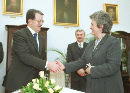 Przewodniczcy Komisji Europejskiej Romano Prodi z wizyt w Senacie RP