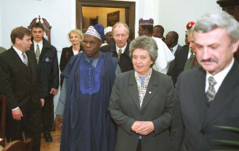 Prezydent Federalnej Republiki Nigerii Olusegun Obasanjo z wizyt w Senacie RP